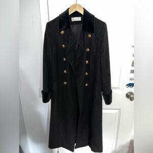 Dior Black Trench Coat with Gold Buttons